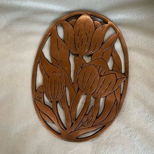 Vintage 1982 Copper Plated Trivet/ Hot Plate